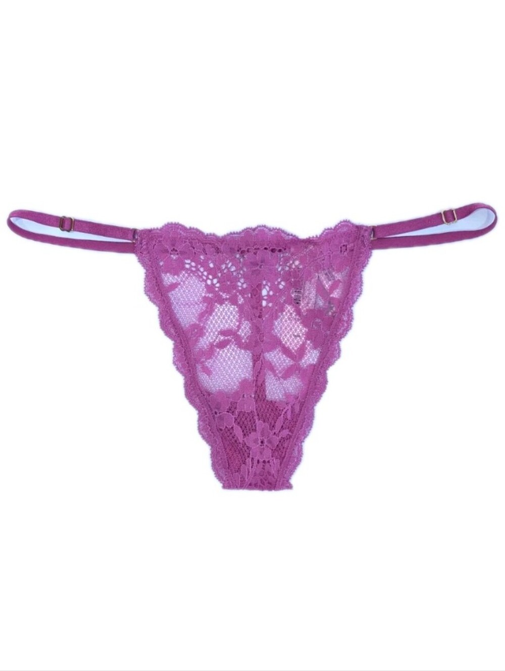 Victoria's Secret Dream Angels V String Thong Medium Women Lace Panty New rose